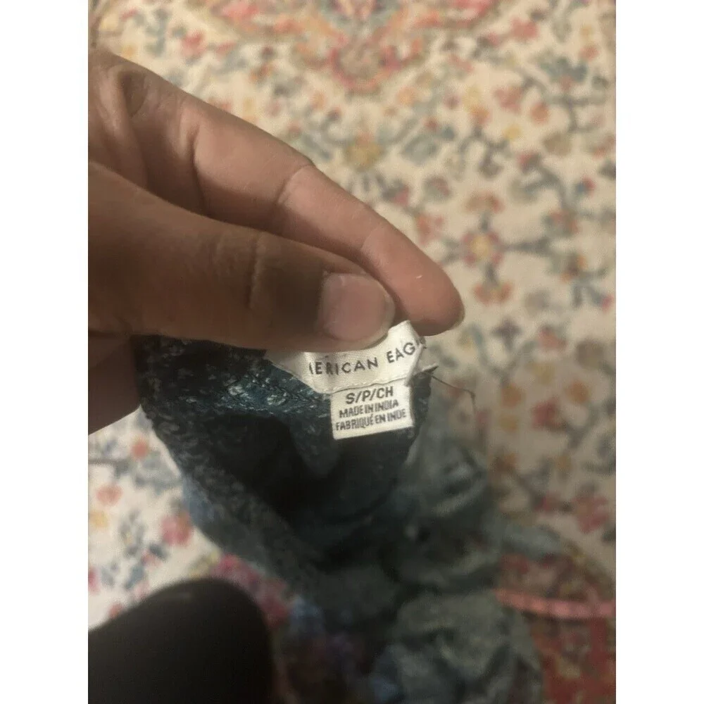 American Eagle Green White Ditsy Floral Print Halter Jumpsuit Size Small